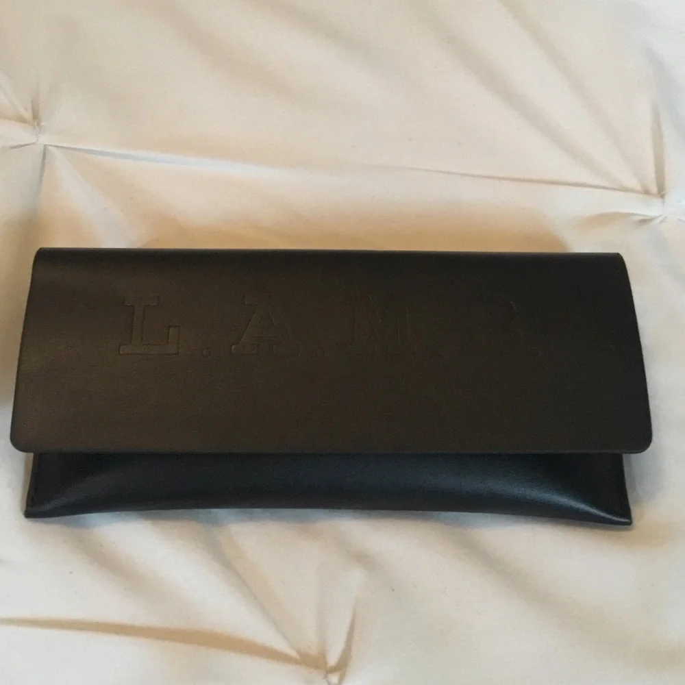 L.A.M.B.-NWOT-Embossed Black Leather Eyeglass Case
